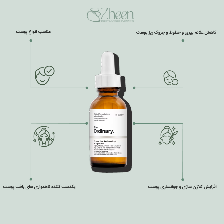 سرم رتینول اوردینری 0.5 درصد حجم 30 میل 